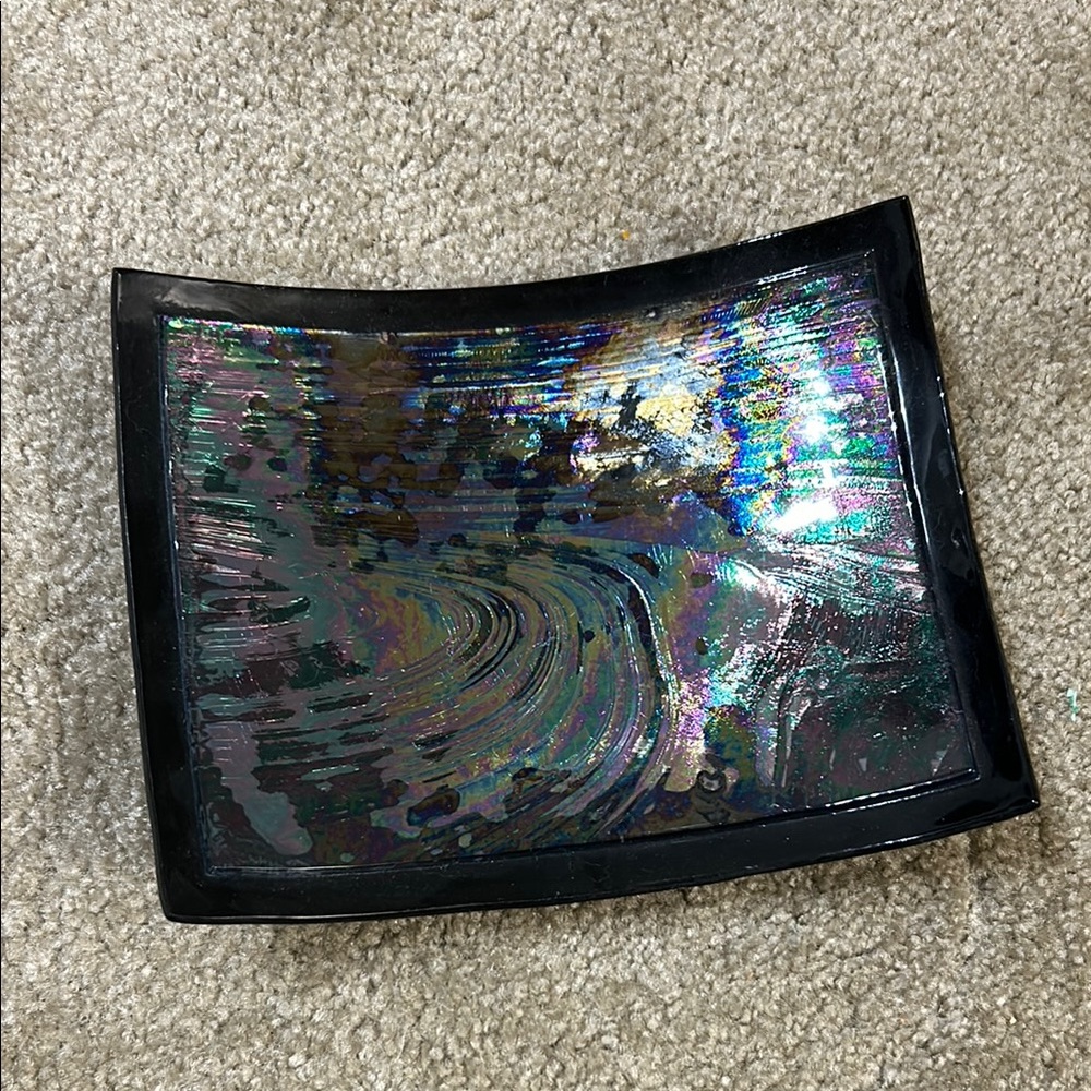 Iridescent Decorative Tray by Evans Designs California NWT
